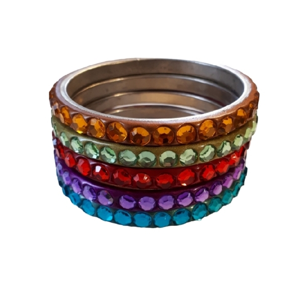 Colorful crystal bangles - Picture 2 of 3